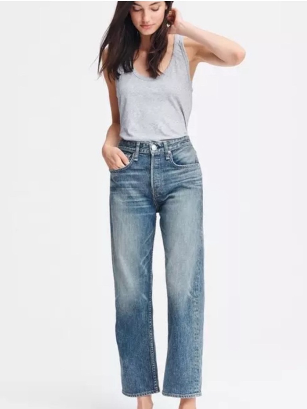 Rag and bone maya high rise ankle straight jeans
